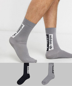 Набор из 2 пар носков (черные/серые) с логотипом adidas Originals-Мульти