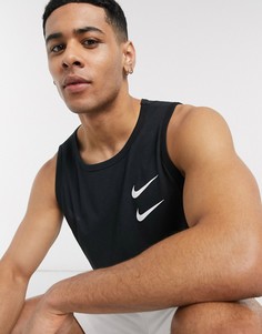Черная майка с логотипом-галочкой Nike-Черный