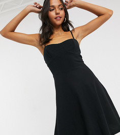Черный сарафан мини со швами на чашечках ASOS DESIGN Tall