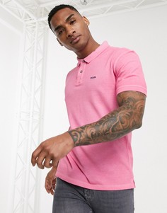 Розовое поло с вышитым логотипом HUGO-Розовый