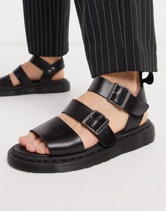 Черные сандалии с ремешками Dr Martens-Черный