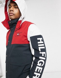 Пальто со съемным капюшоном и логотипом Tommy Hilfiger-Мульти