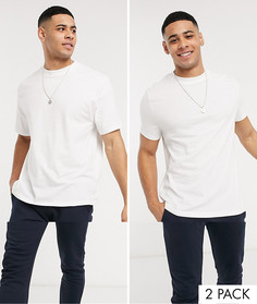 2 футболки свободного/классического кроя из органического хлопка ASOS DESIGN - Скидка-Мульти