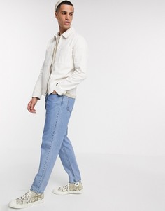 Светло-бежевая джинсовая куртка на молнии ASOS DESIGN-Кремовый