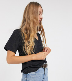 Черная футболка прямого кроя с V-образным вырезом ASOS DESIGN Tall-Черный