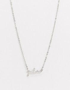 Серебристое ожерелье с подвеской "jadore" ASOS DESIGN-Серебряный