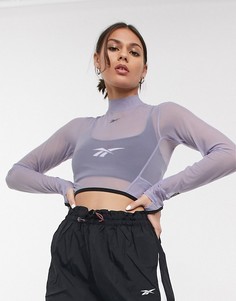 Кроп-топ с длинными рукавами Reebok Running-Фиолетовый