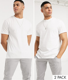 2 футболки из органического хлопка с отворотами на рукавах ASOS DESIGN - Набор со скидкой-Мульти