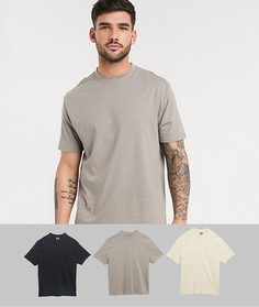 Набор из 3 свободных футболки из органического хлопка ASOS DESIGN - Скидка-Мульти