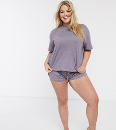 Трикотажные пижамные шорты от комплекта ASOS DESIGN Curve-Розовый