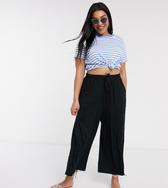 Укороченные брюки с затягивающимся шнурком ASOS DESIGN Curve-Черный