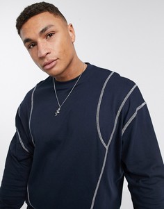 Темно-синий oversized-лонгслив из органического хлопка ASOS DESIGN