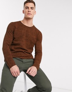 Джемпер из органического хлопка с круглым вырезом Selected Homme-Красный