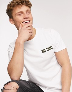 Футболка с надписью "Not Today" Brave Soul-Белый