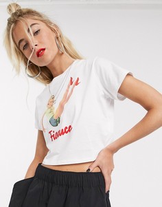 Белая футболка с принтом Fiorucci-Белый