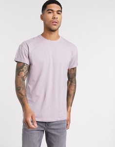 Сиреневая футболка с отворотами на рукавах New Look-Фиолетовый