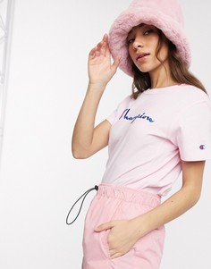 Футболка с вышитым логотипом Champion-Розовый