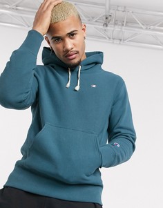 Худи синего цвета с логотипом Champion-Синий