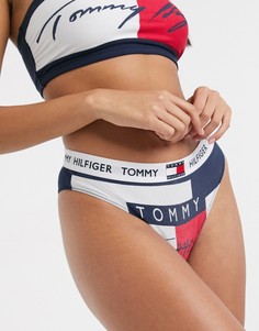 Красно-синие плавки бикини в стиле колор блок Tommy Hilfiger 85-Темно-синий