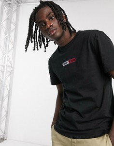 Черная футболка с вышитым логотипом Tommy Jeans-Черный