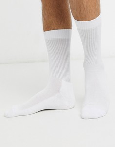 Белые однотонные спортивные носки ASOS DESIGN-Красный