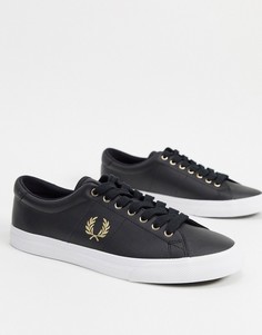 Черные кожаные кроссовки Fred Perry Underspin-Черный