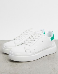 Кроссовки на массивной подошве с зеленой и белой отделкой Creative Recreation-Белый