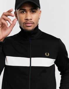 Черная олимпийка с контрастной вставкой Fred Perry-Черный