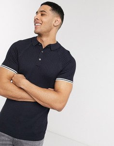 Темно-синее обтягивающее поло New Look-Темно-синий