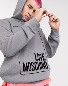 Худи с логотипом Love Moschino-Серый