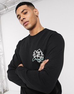 Черный свитшот с пальмовым принтом Calvin Klein