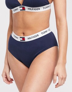 Темно-синие трусы с завышенной талией и логотипом Tommy Hilfiger 85-Темно-синий