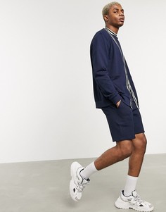 Темно-синий фактурный кардиган с полосками ASOS DESIGN