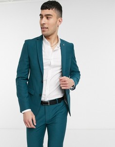 Сине-зеленый приталенный пиджак Avail London-Синий
