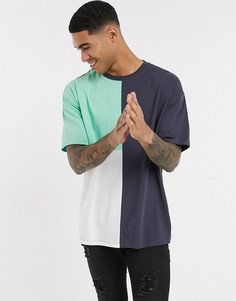 Черная футболка со вставками колор блок New Look-Черный