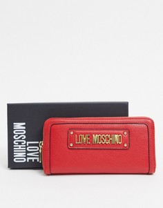 Красный большой кошелек Love Moschino