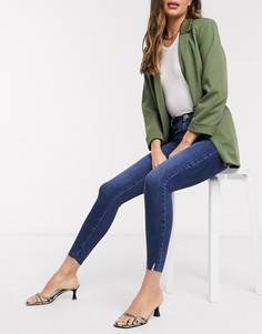 Темно-синие джинсы скинни с необработанными краями River Island-Синий