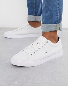Белые парусиновые кроссовки с маленьким логотипом Tommy Hilfiger-Белый