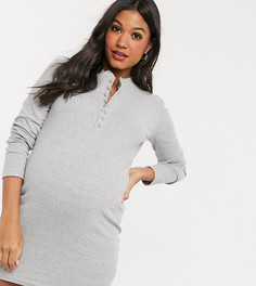 Серое платье мини на пуговицах Missguided maternity-Серый