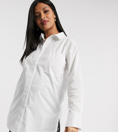 Белая поплиновая рубашка с широкими манжетами Missguided Maternity-Белый