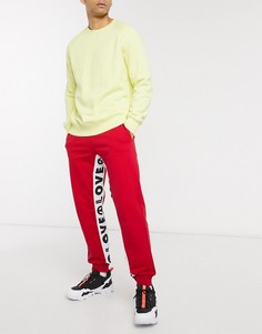 Джоггеры с манжетами и принтом Love Moschino-Красный