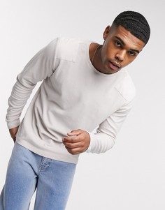 Свитшот с круглым вырезом и контрастными вставками на плечах Jack & Jones-Белый