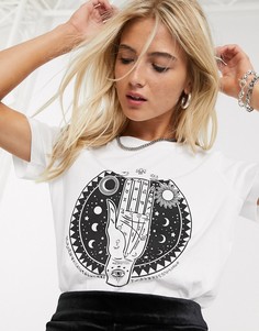 Белая футболка с принтом Only-Белый