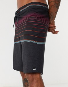 Черные пляжные шорты в полоску Billabong-Черный