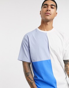 Белая футболка в стиле колор блок New Look-Серый