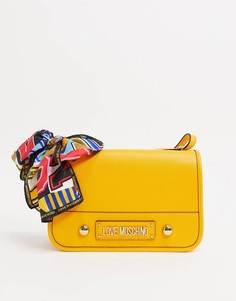 Желтая сумка на плечо с шарфом Love Moschino-Желтый