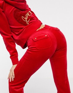 Красные велюровые джоггеры Juicy Couture-Розовый