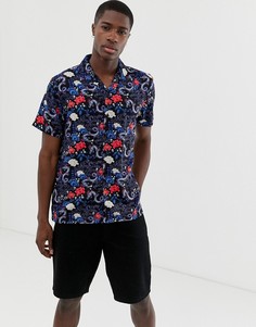 Рубашка с принтом и отложным воротником Brave Soul-Черный