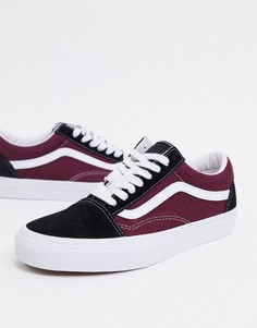 Черные/бордовые кеды Vans Old Skool-Черный