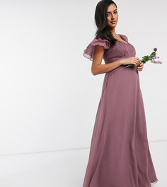 Пыльно-лиловое платье макси с короткими рукавами ASOS DESIGN Maternity Bridesmaid-Фиолетовый